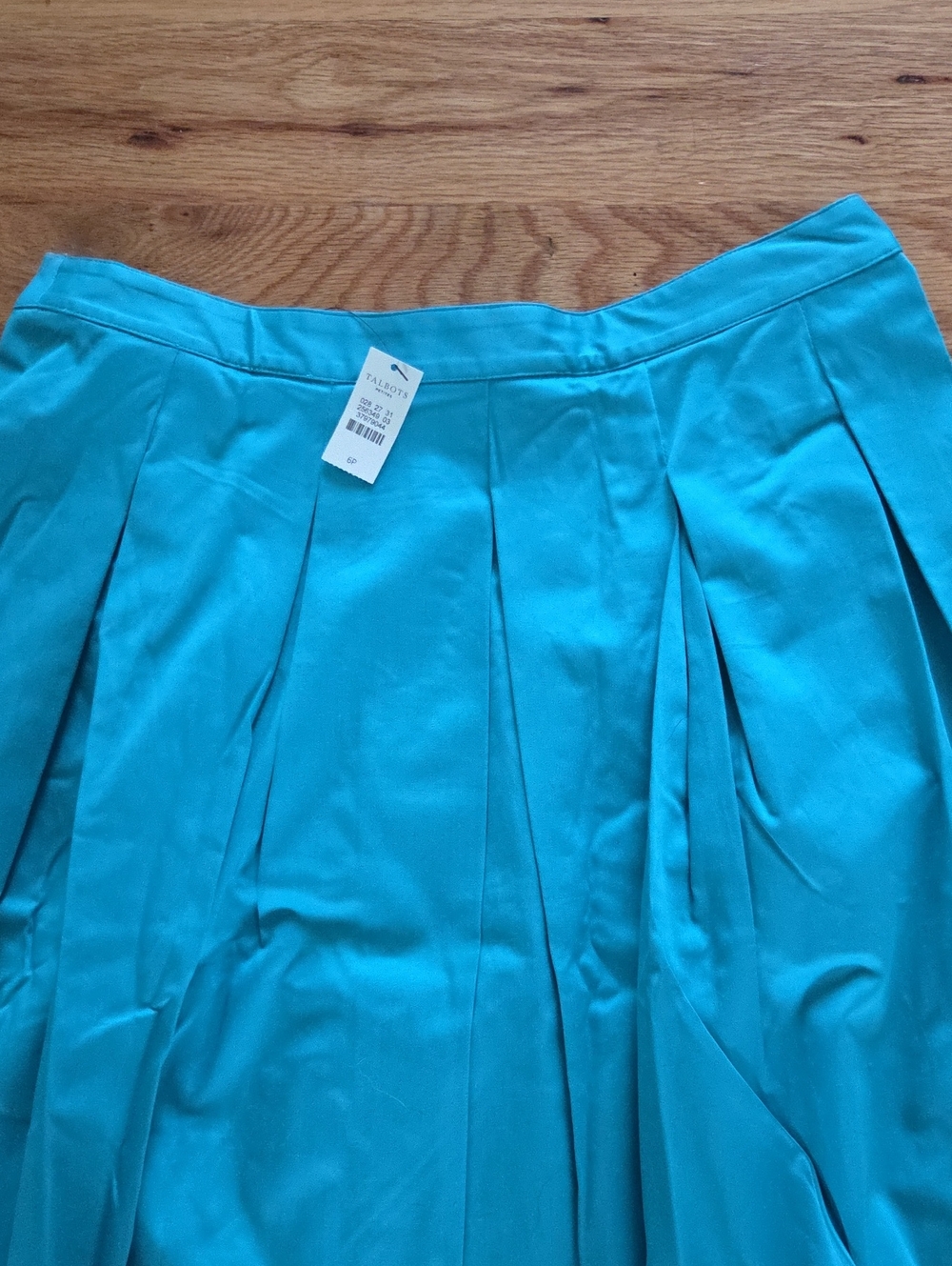 Brand New Talbots Island Turquoise Cotton Skirt Size 6P